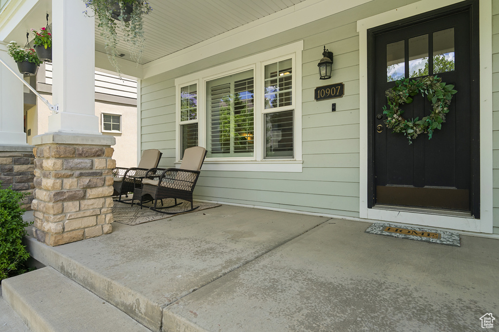 View of covered porch