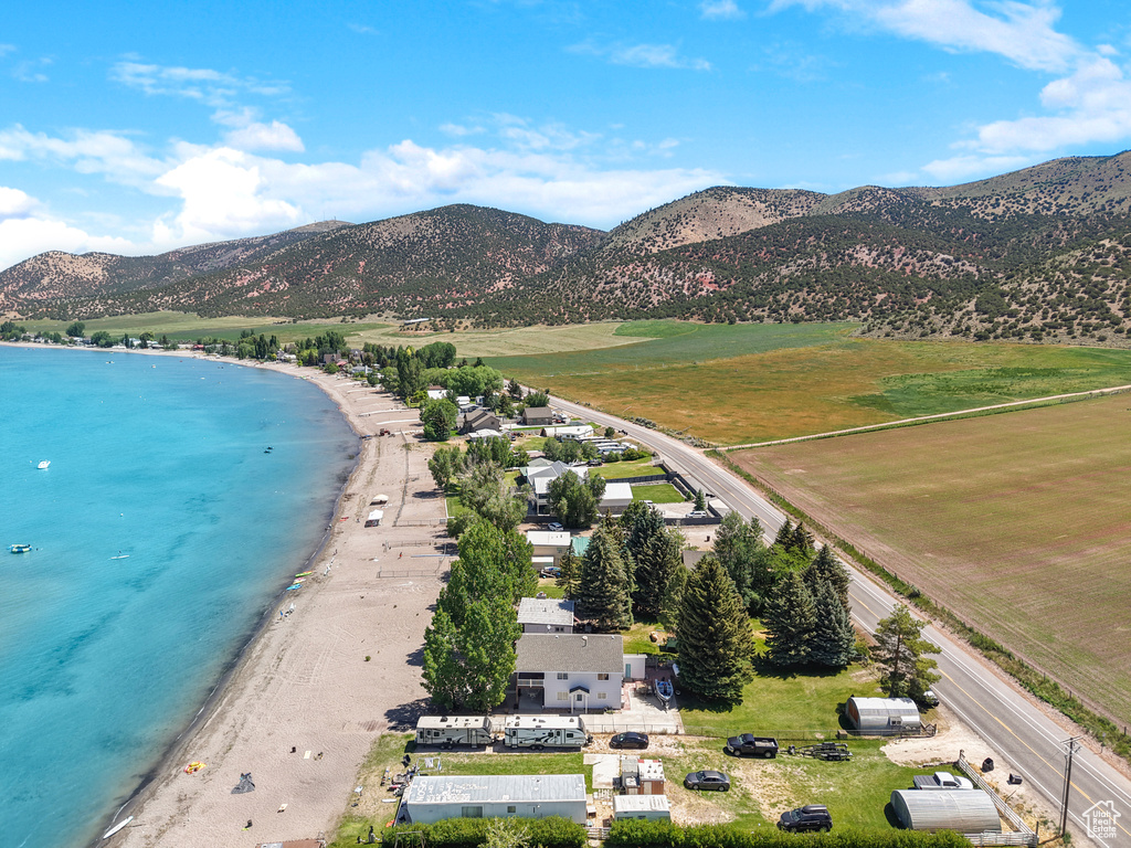 Drone / aerial view of a water and mountain view