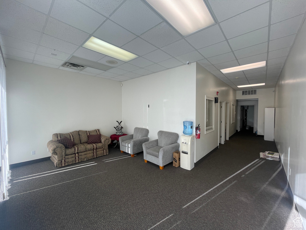 Lobby with a drop ceiling