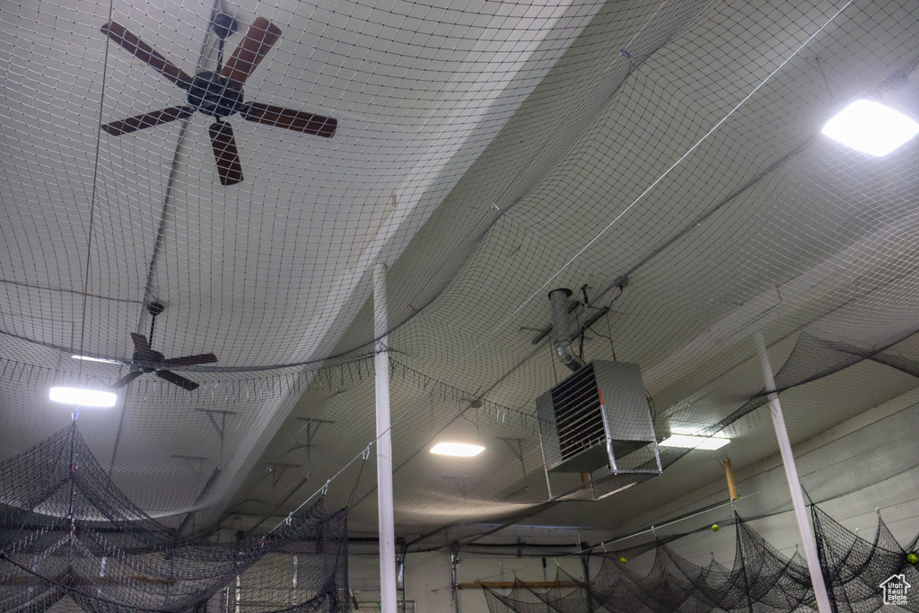 Garage view of a heating unit