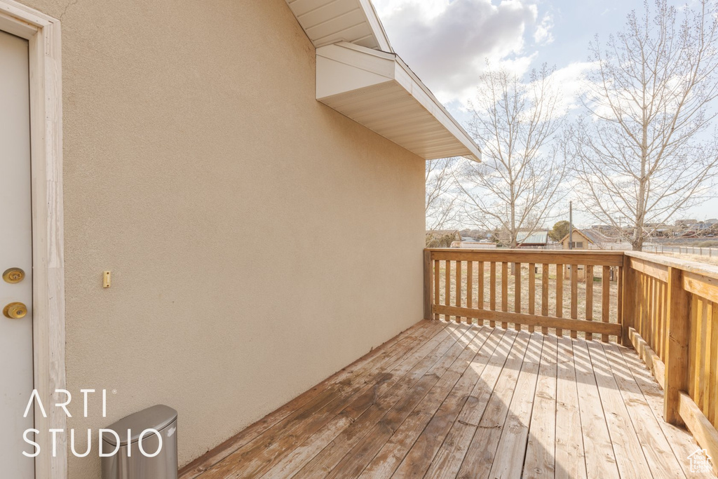 View of wooden deck