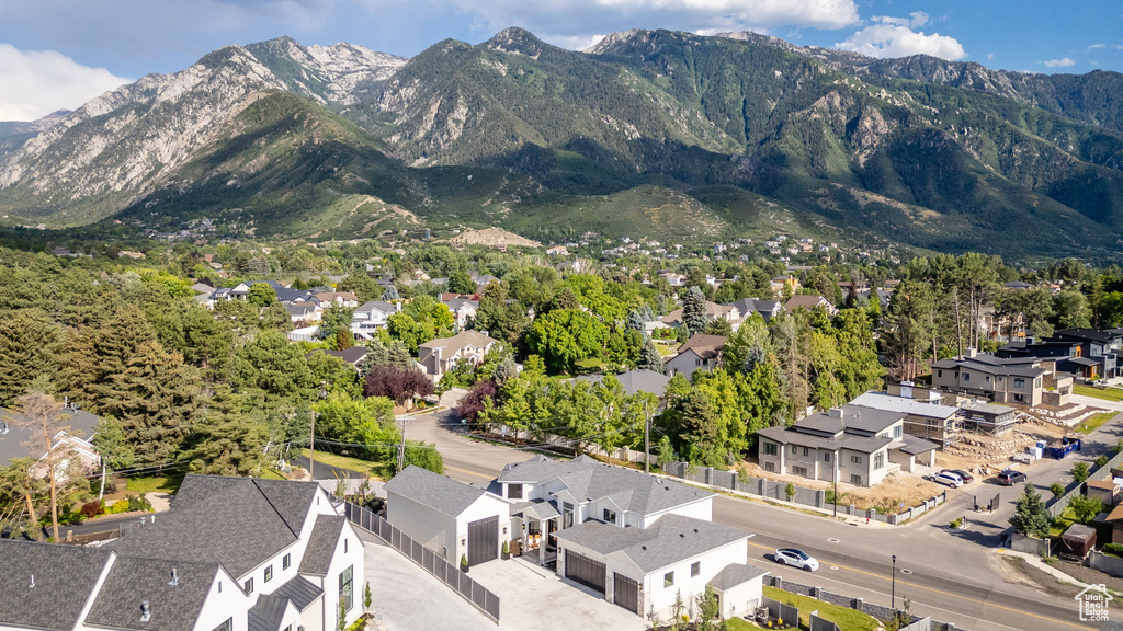 Mountain view with nearby suburban area