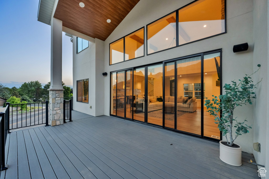View of wooden deck