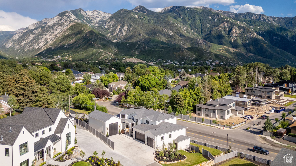 Mountain view with nearby suburban area