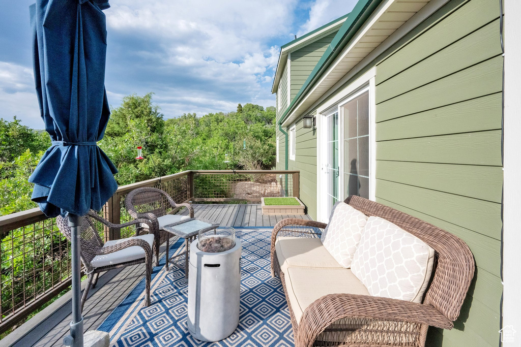 View of wooden deck