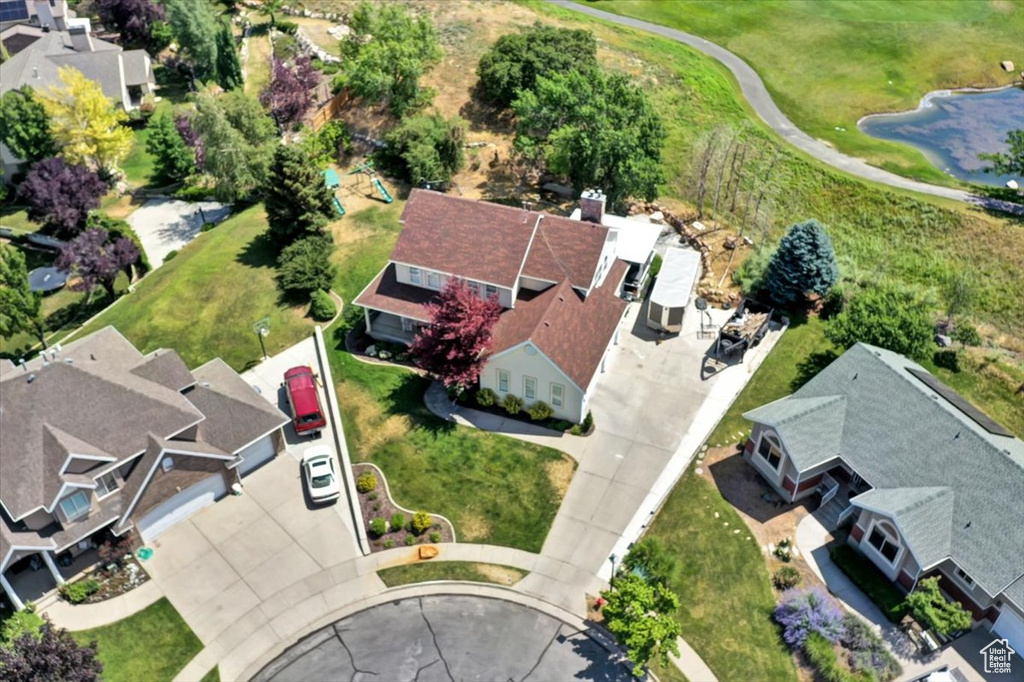 Aerial view of residential area