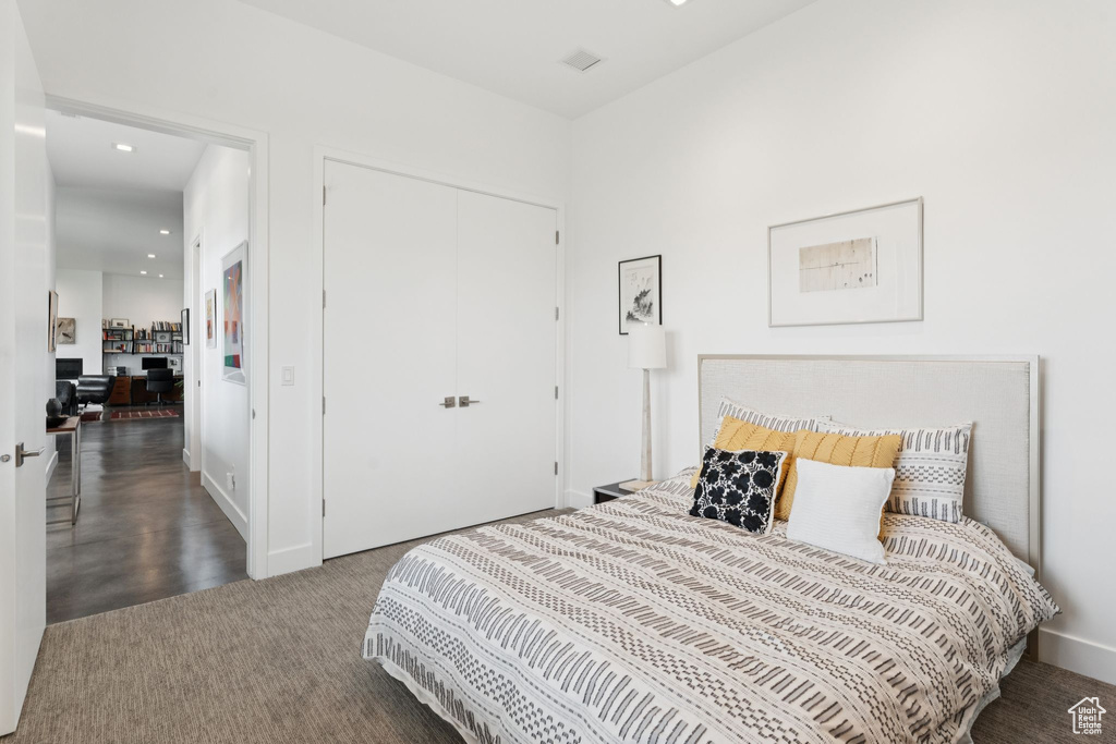 Bedroom featuring a closet and recessed lighting