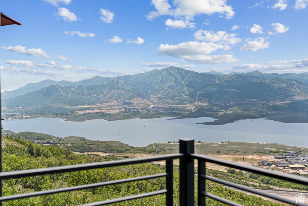 Mountain view featuring a large body of water