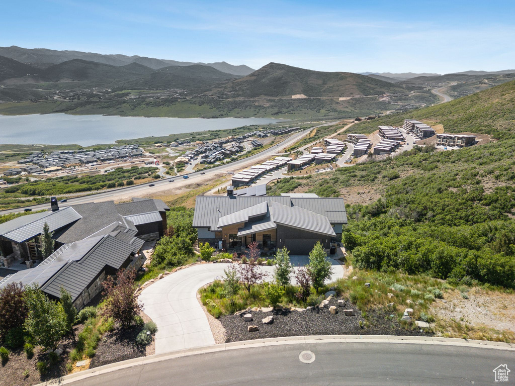 View of mountain background featuring a nearby body of water