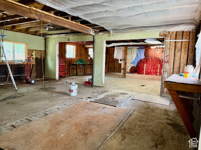 View of below grade area