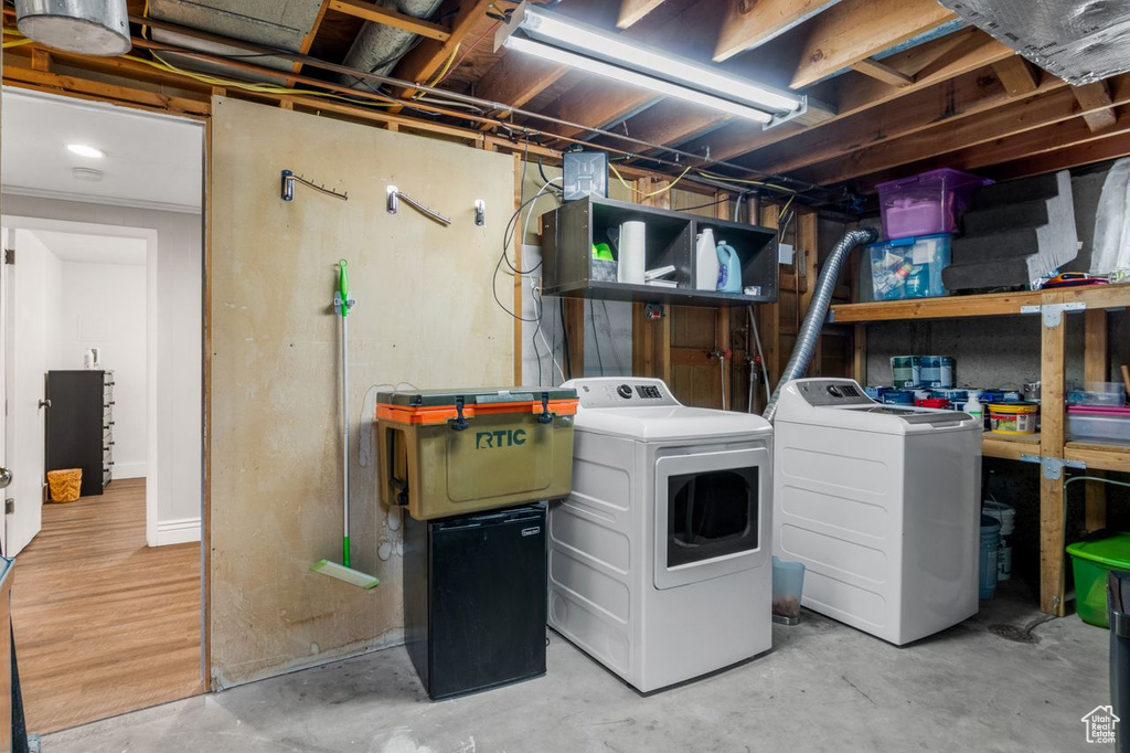 Laundry room with separate washer and dryer