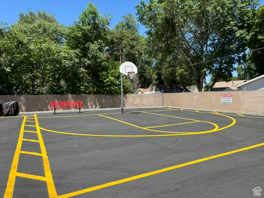 View of sport court featuring community basketball court