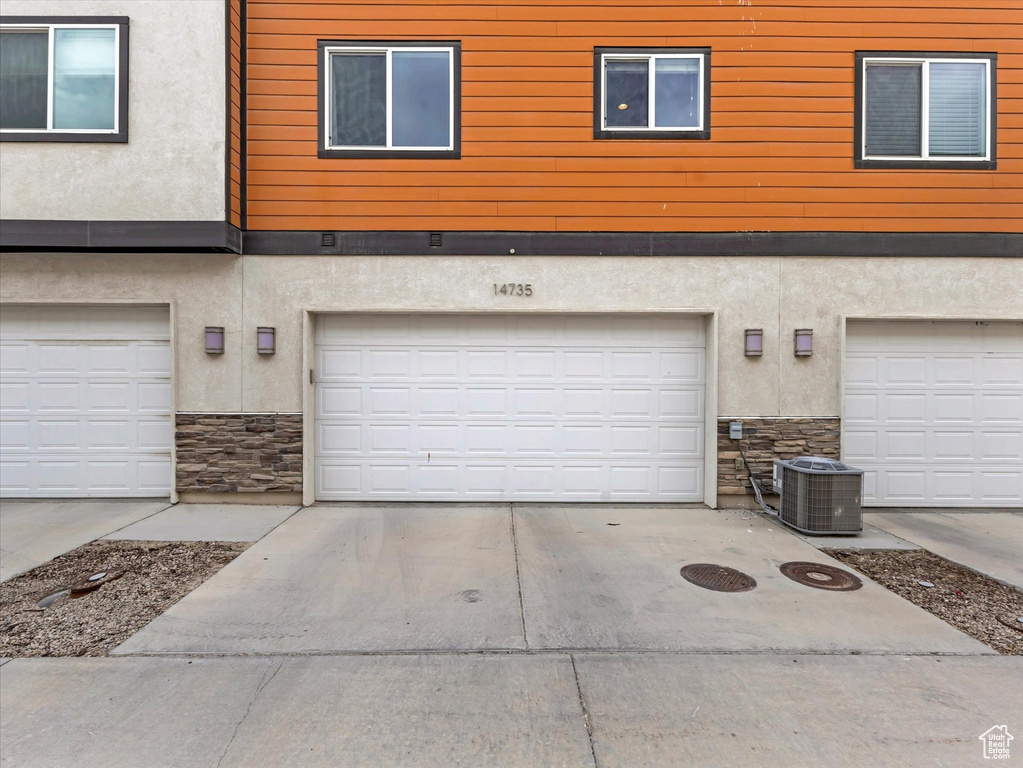 Garage with driveway