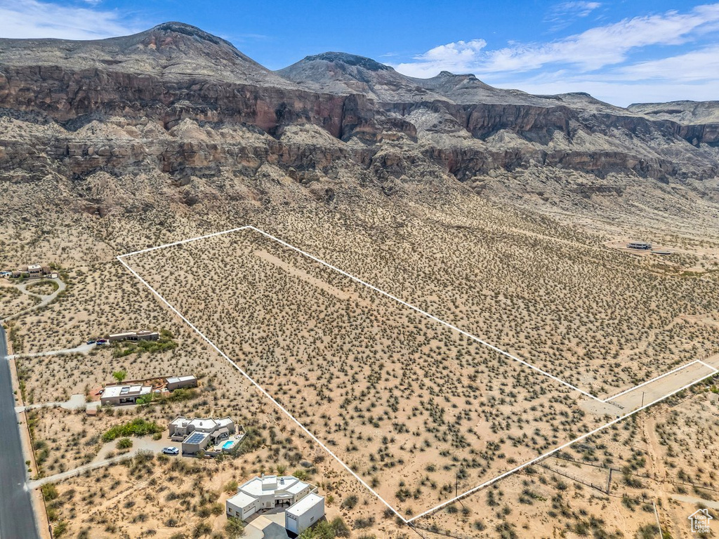 Mountain view featuring a desert landscape