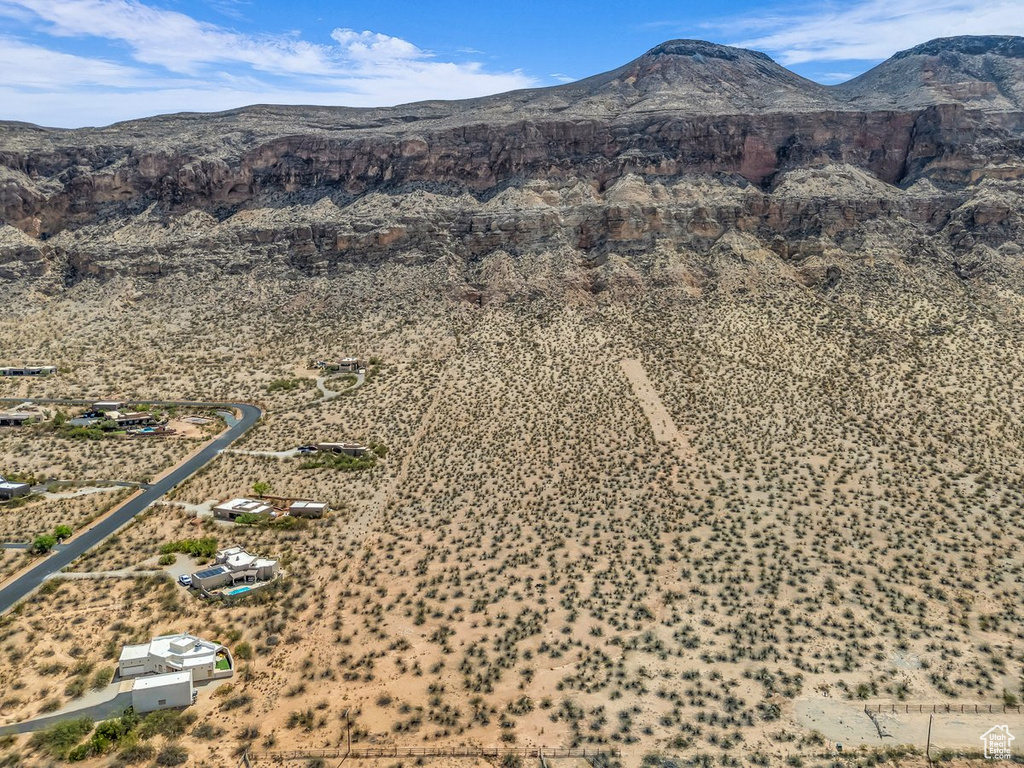 Mountain view featuring a desert landscape