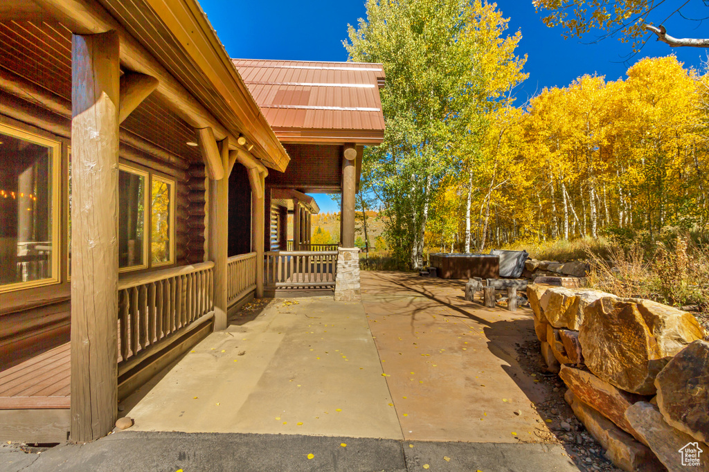 View of covered porch