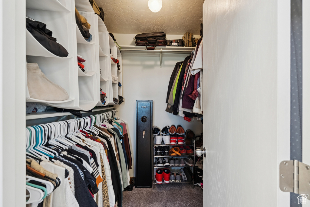 Walk in closet featuring carpet