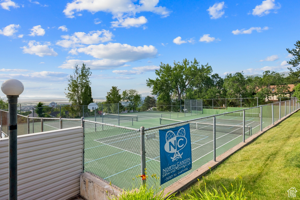 View of tennis court