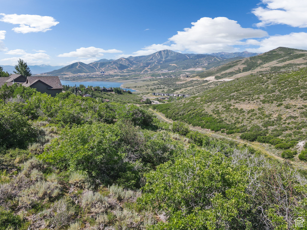 Mountain view with a large body of water