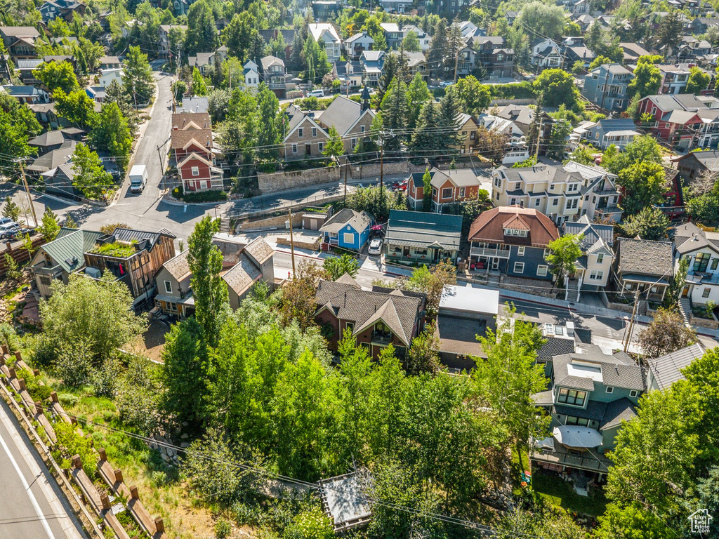 Aerial view of residential area
