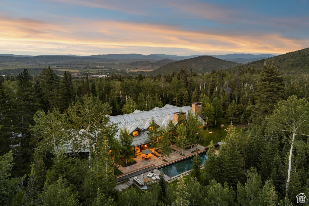 Mountain view featuring a forest