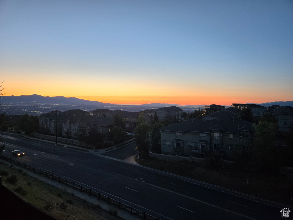 Mountain view featuring nearby suburban area