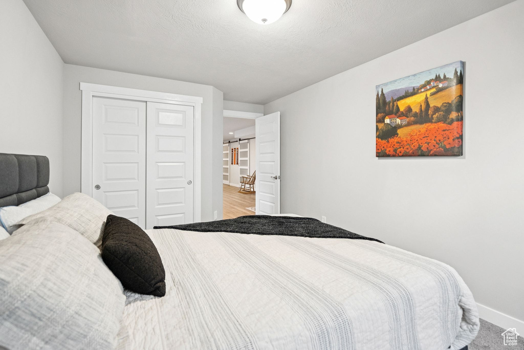 Bedroom with a closet and baseboards