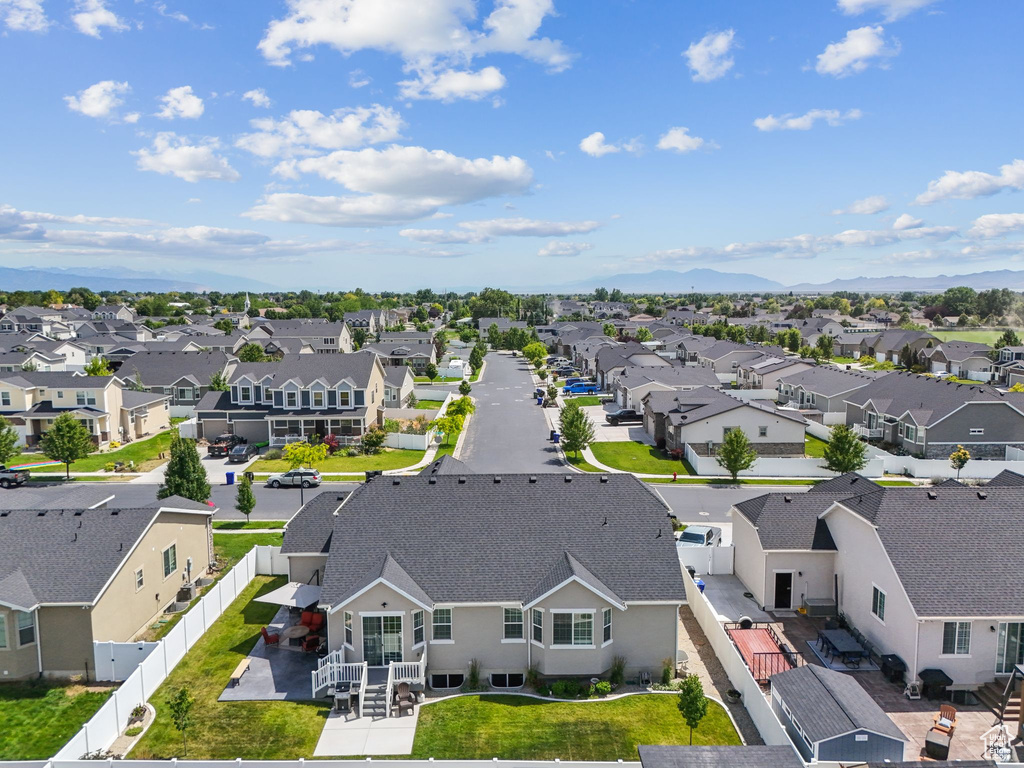Aerial perspective of suburban area