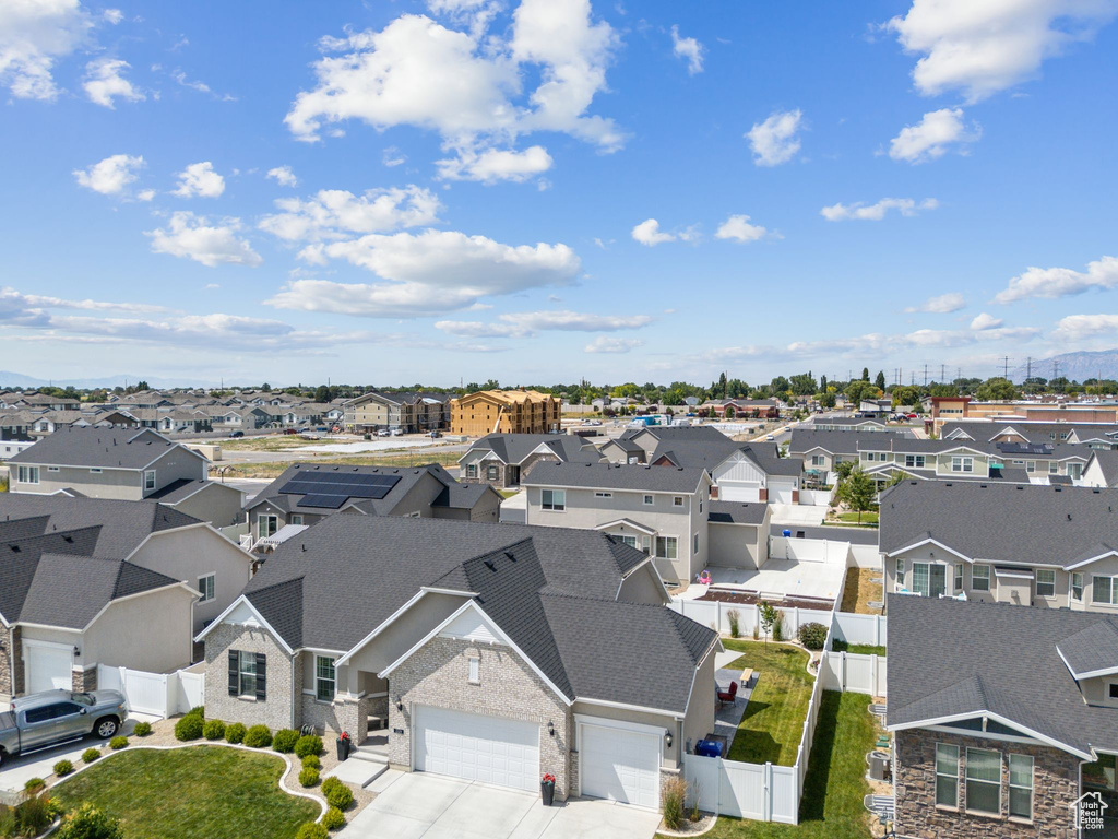 Aerial view of residential area
