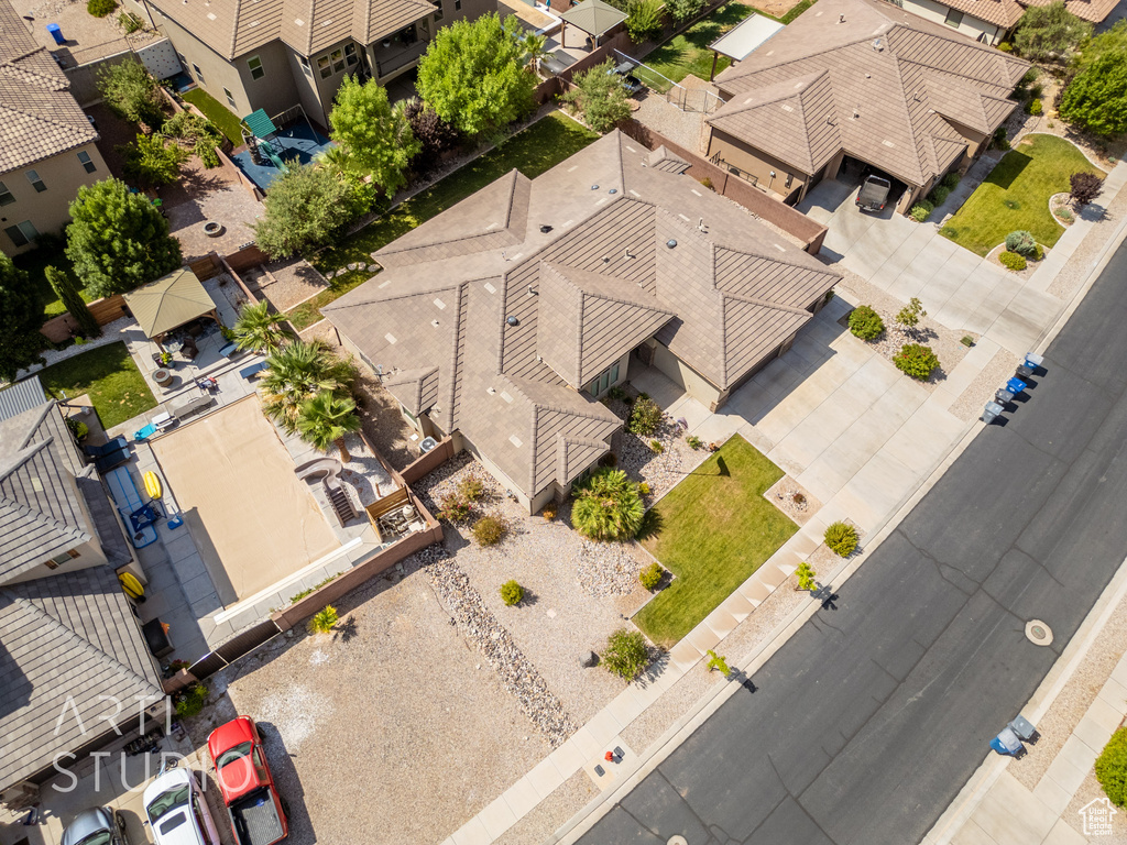 Aerial view of residential area