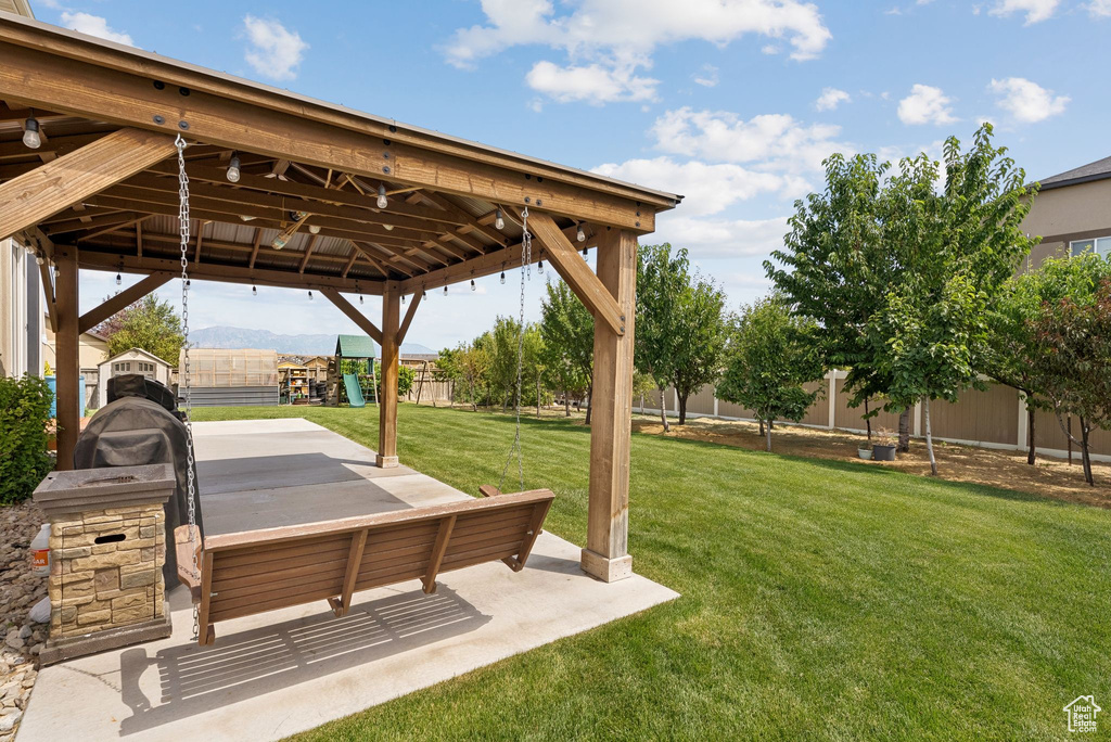 View of yard featuring a gazebo