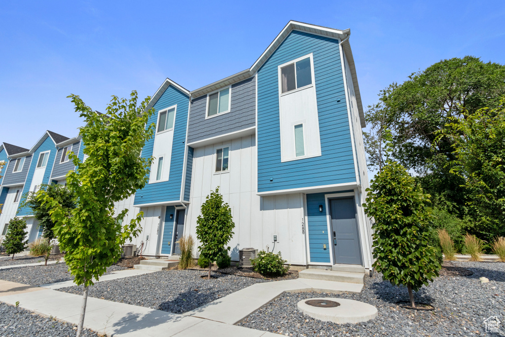 View of front of property featuring board and batten siding