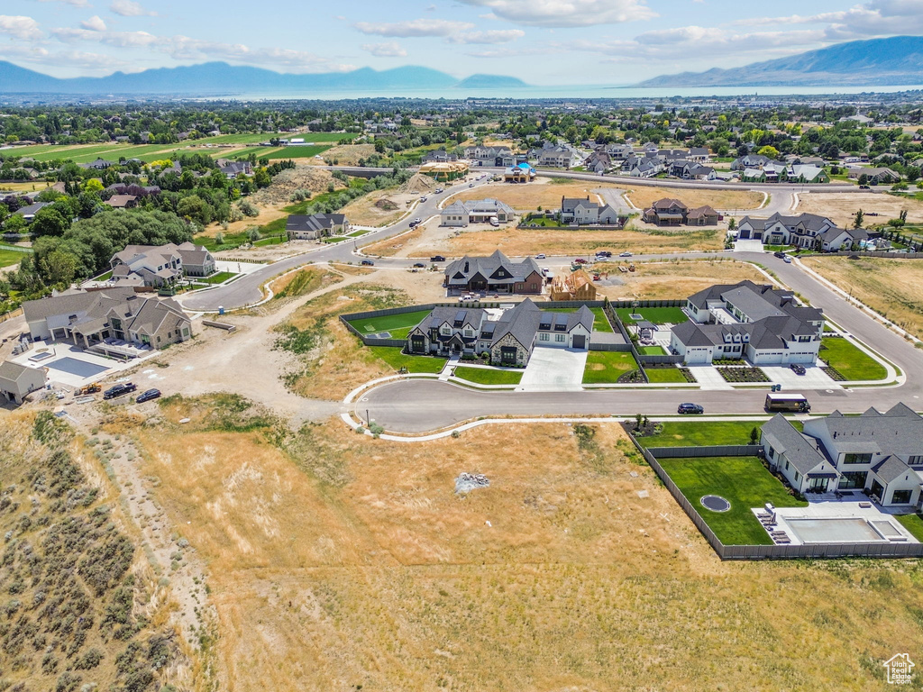 Aerial perspective of suburban area