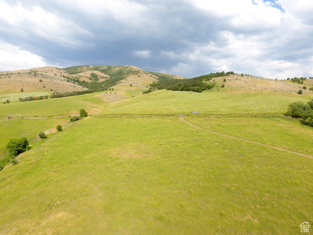 View of home's community featuring a mountain view, a view of rural / pastoral area, and a yard