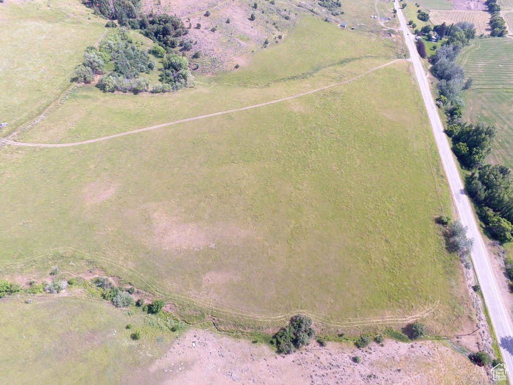 Aerial overview of property's location with rural landscape