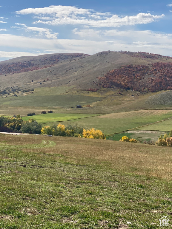 View of mountain background with rural landscape
