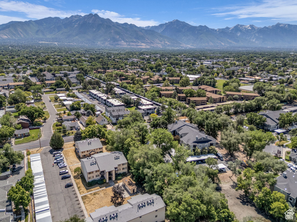 Bird's eye view of a mountain backdrop