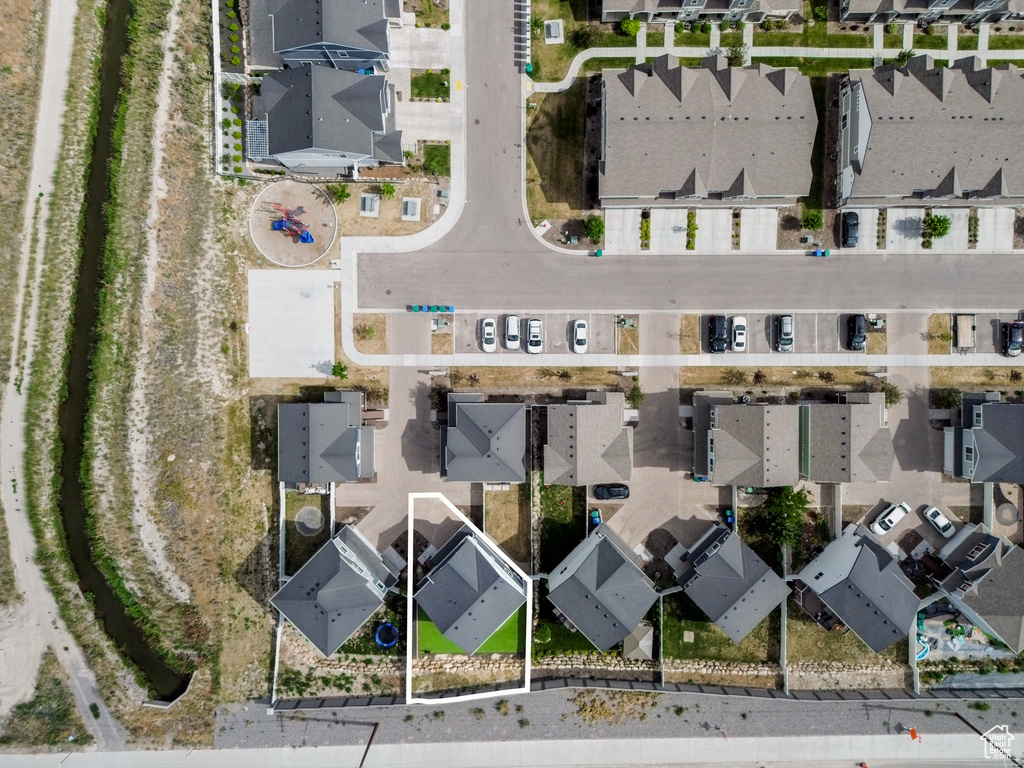Aerial view of residential area