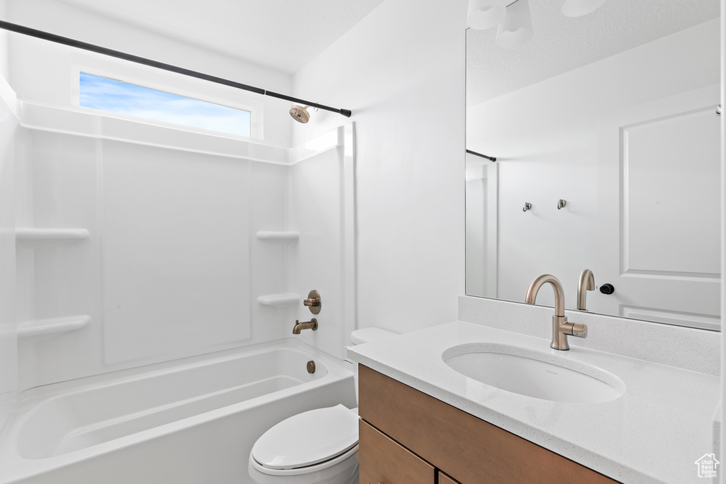 Full bathroom with bathtub / shower combination and vanity
