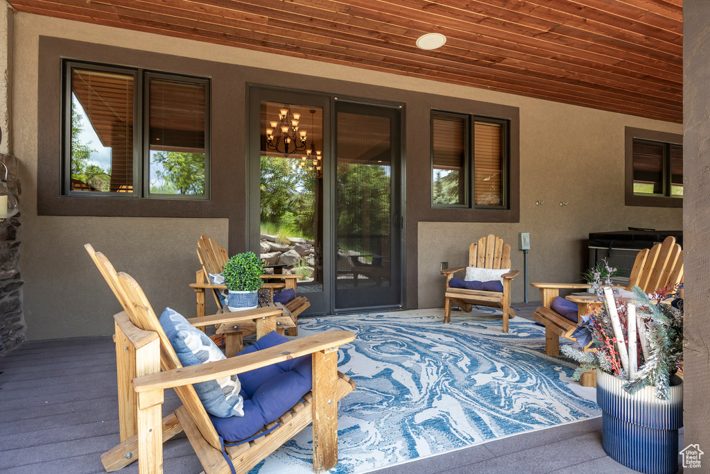 View of patio / terrace with a wooden deck