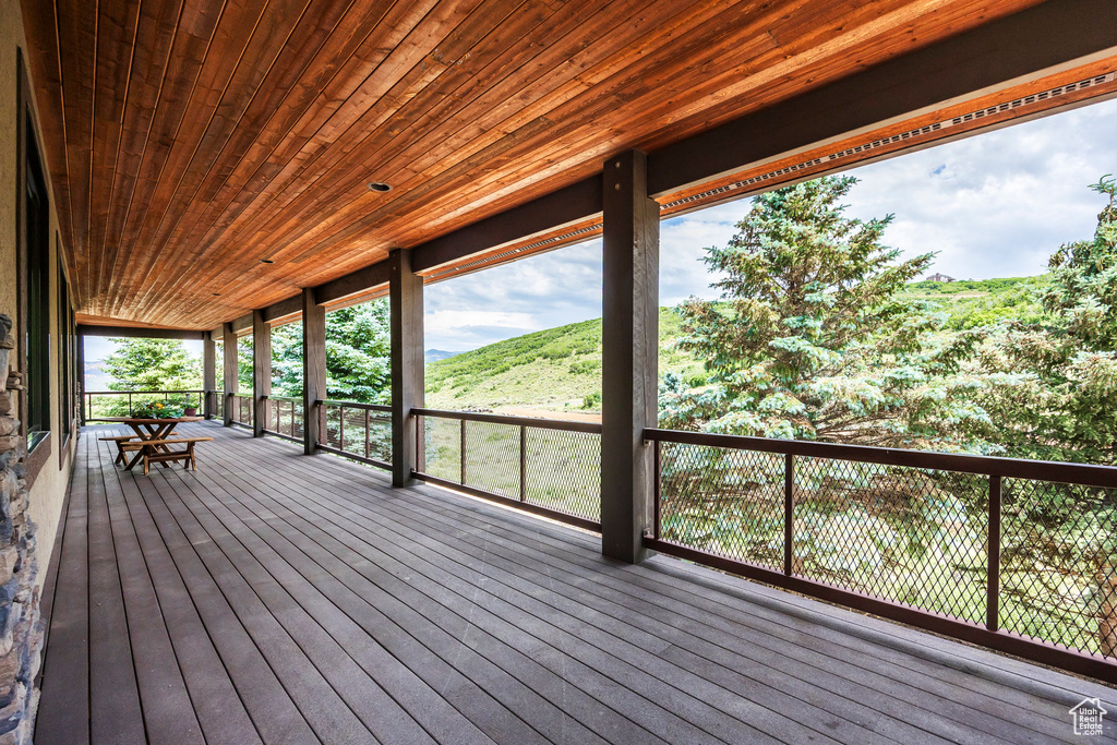 View of wooden deck