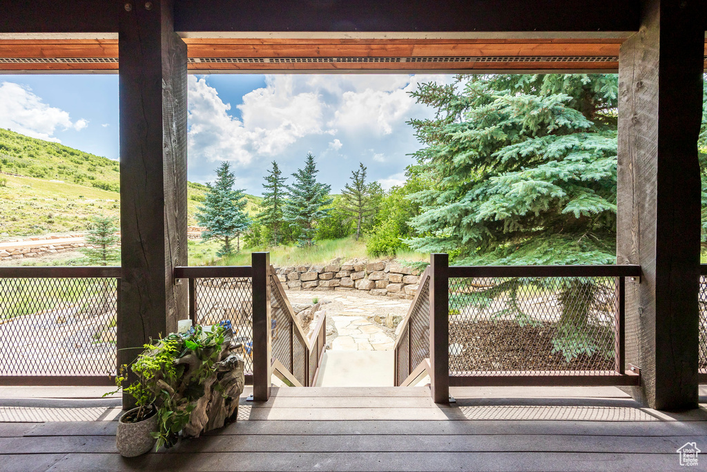 View of wooden deck