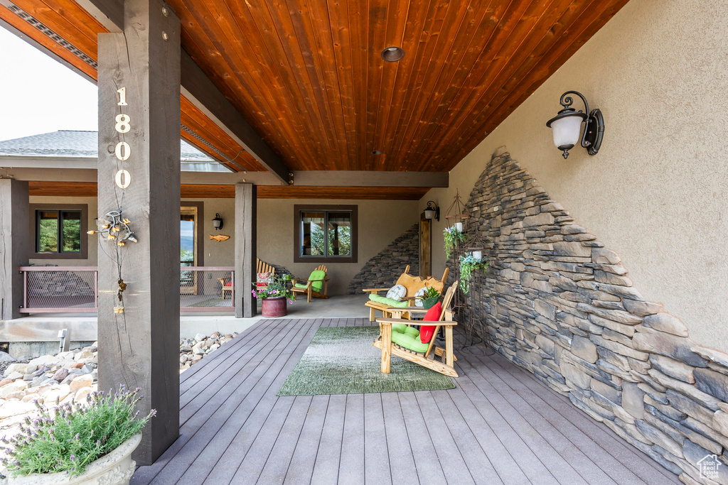 View of wooden porch