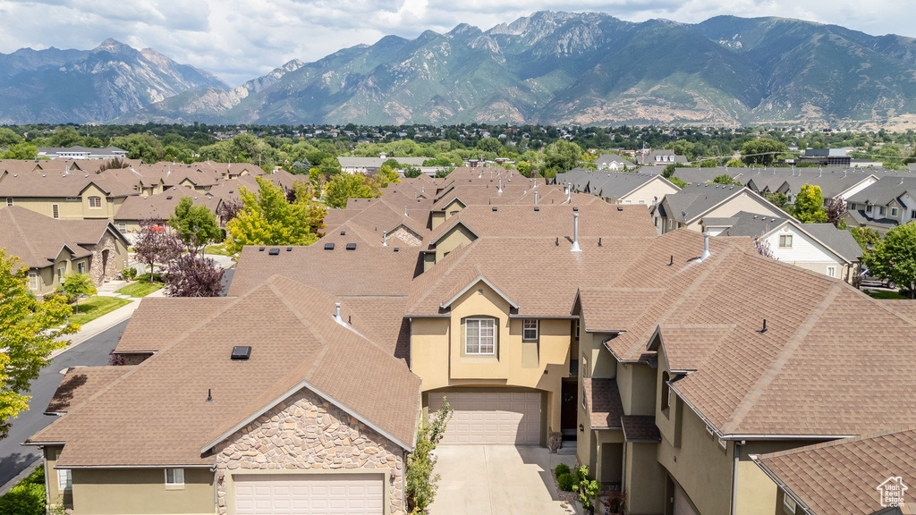 Mountain view with nearby suburban area