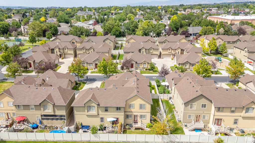 Aerial view of residential area