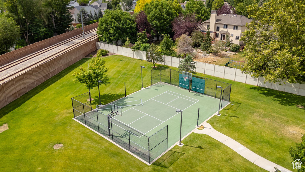 View of tennis court