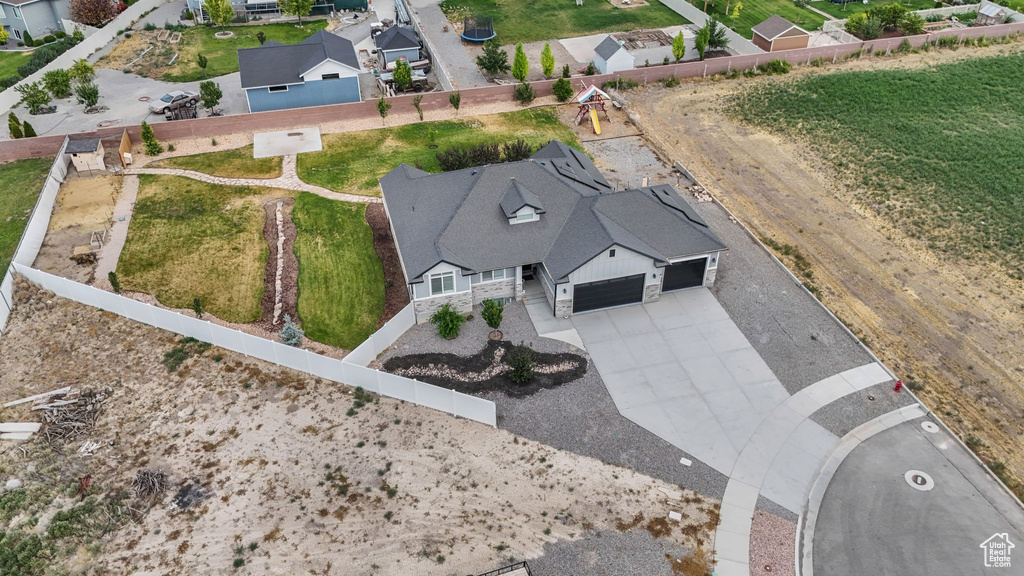 Aerial view of residential area