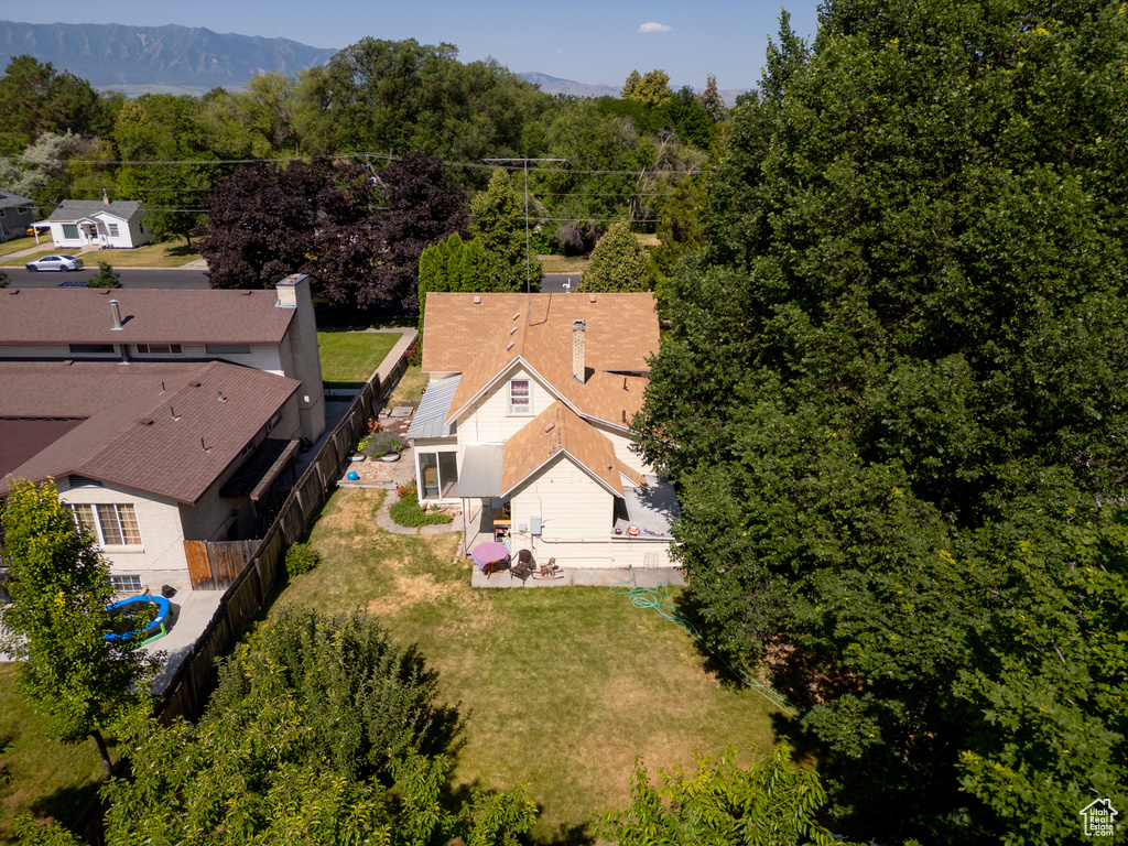 View of subject property with a mountainous background