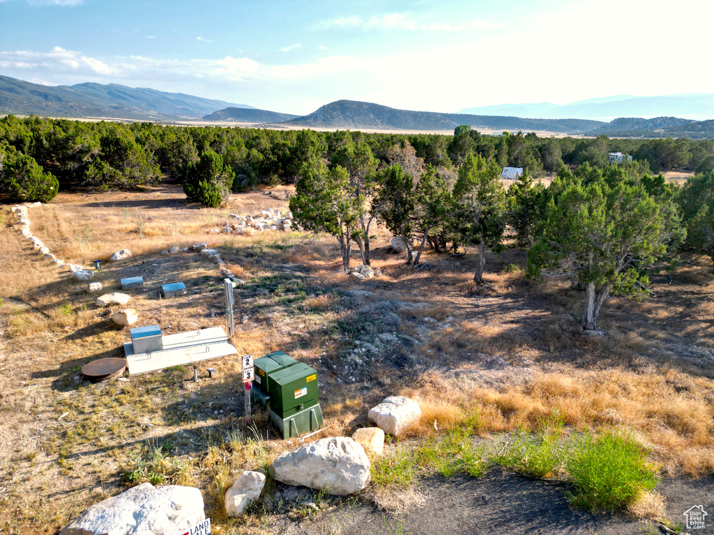 Mountain view with rural landscape