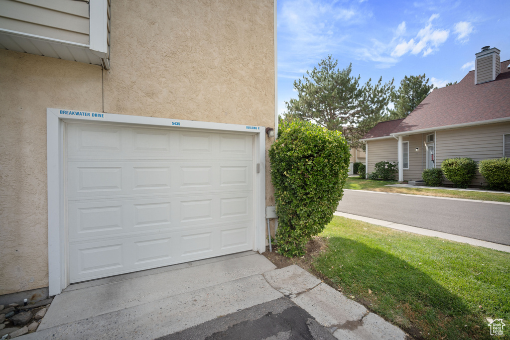 Garage with driveway
